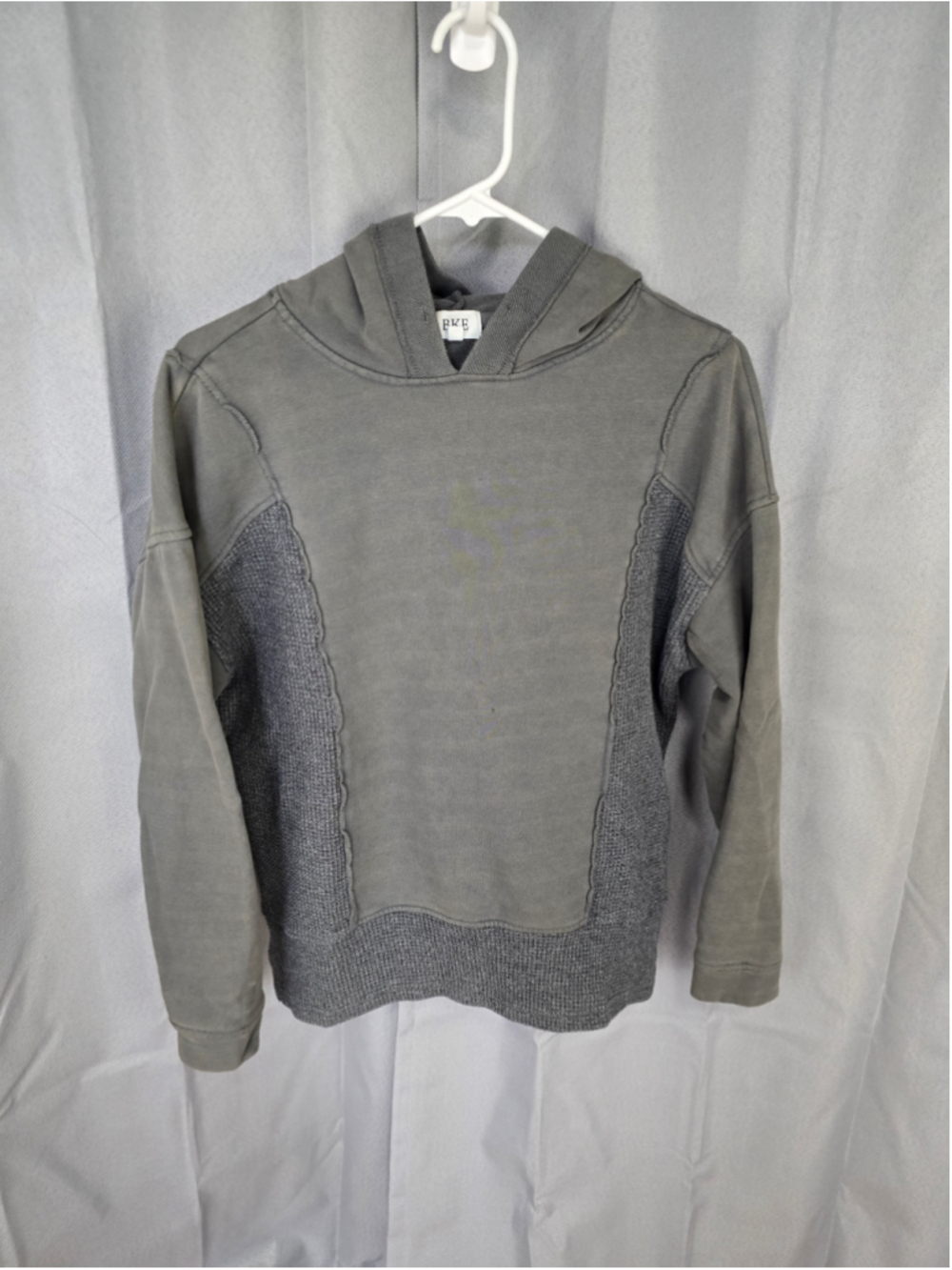 Women's BKE Grey & Charcoal Colorblock Hoodie Sweatshirt Size XS